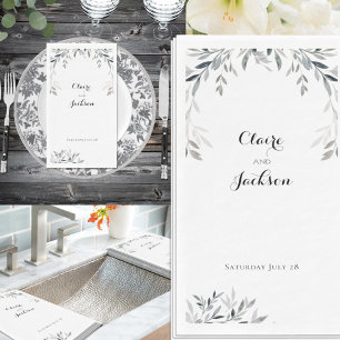 Silver Eucalyptus Greenery Dinner Napkins Long