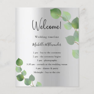 Silver eucalyptus wedding program budget 