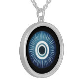 Silver Evil Eye Necklace - Symbol of Protection (Front Left)