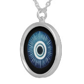 Silver Evil Eye Necklace - Symbol of Protection (Front Right)