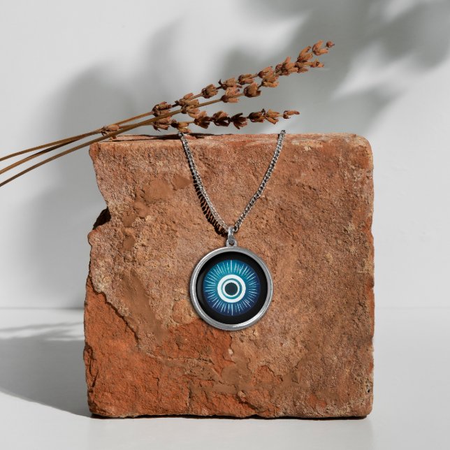 Silver Evil Eye Necklace - Symbol of Protection