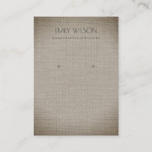 SILVER FABRIC FOIL CANE TEXTURE EARRING DISPLAY BUSINESS CARD