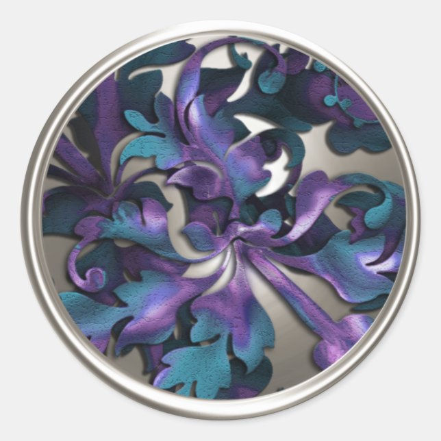 Silver Fabulous Foliage Envelope Seal (Front)