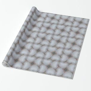 Silver fade hearts pattern wrapping paper
