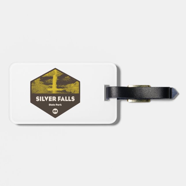 Silver Falls State Park Oregon Luggage Tag (Back Horizontal)