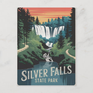 Silver Falls State Park Vintage Postcard