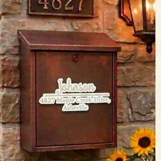 Silver Family Name & Address Mailbox Personalized