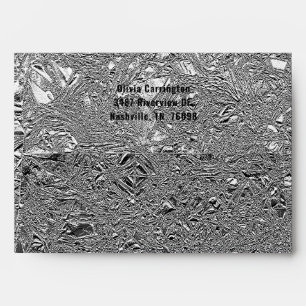 Silver Faux Foil Return Address Modern  Envelope