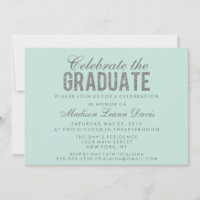 Silver Faux Glitter Graduation Party Invitation