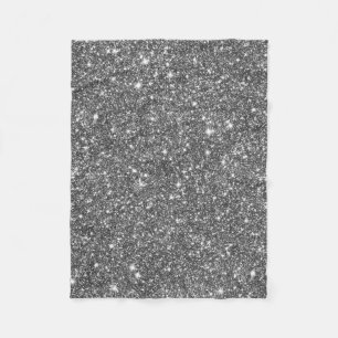 Silver Faux Glitter Pattern Girly Fleece Blanket