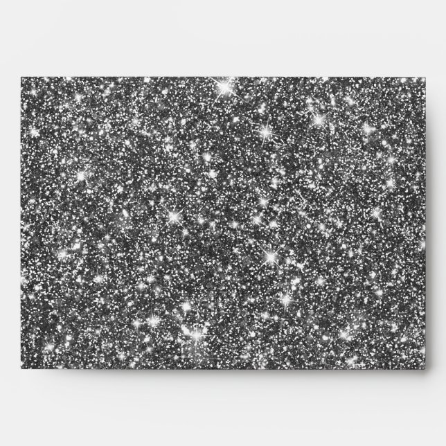 Silver Faux Glitter Shining Pattern Girly Envelopes (Front)