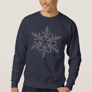 Silver Faux Glitter Snowflake Sweatshirt