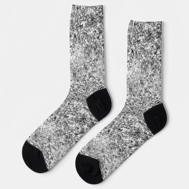 Silver Faux Glitter Socks (Left)