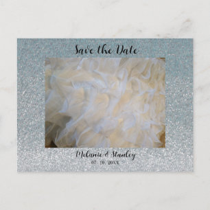 Silver Faux Sparkle Save the Date Announcement Postcard