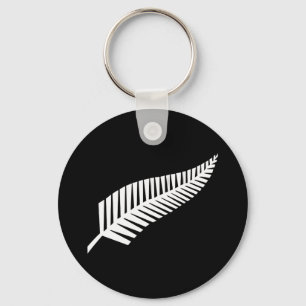 Silver fern flag (NZ) Keychain