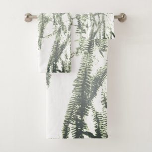 Silver fern light green tone bath towel set