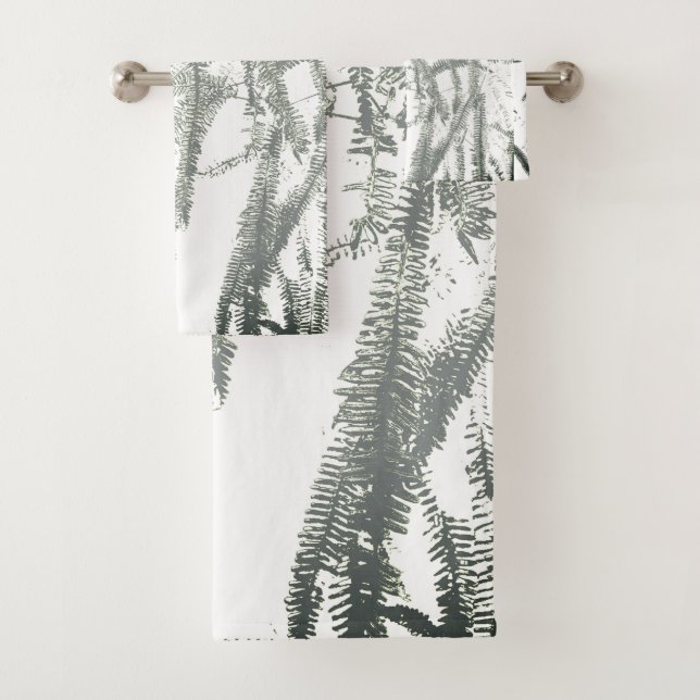 Silver fern light green tone bath towel set (Insitu)