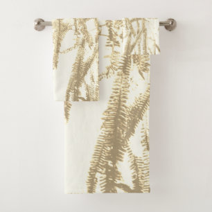 Silver fern light sepia bath towel set