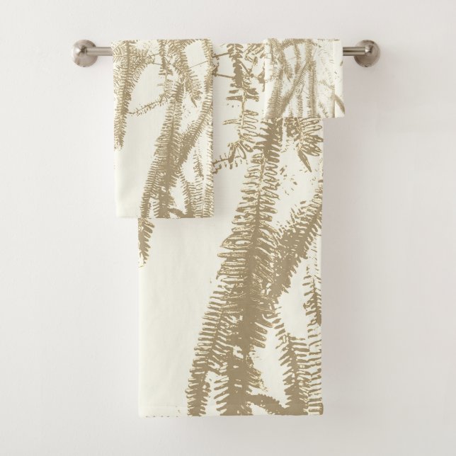 Silver fern light sepia bath towel set (Insitu)