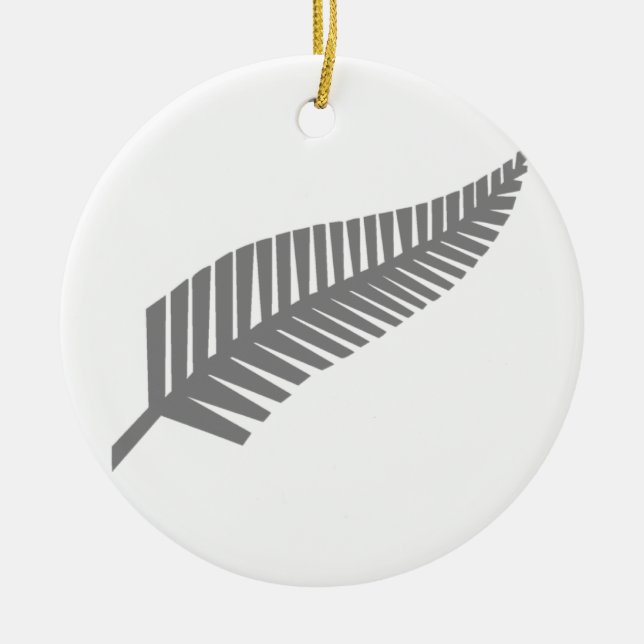 Silver Fern of New Zealand Ceramic Ornament (Front)