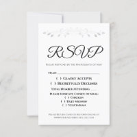 Silver Filigree Border Elegant Wedding RSVP