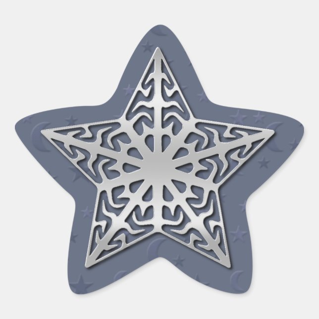 Silver Filigree Star Sticker (Front)