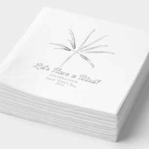 Silver Fireworks New Year's Eve Party Foil Napkins