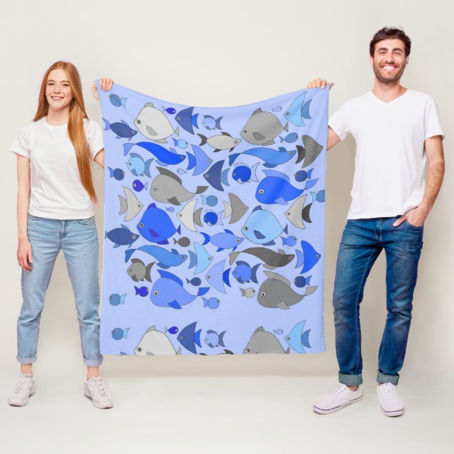 Silver Fish Fleece Blanket (In Situ)