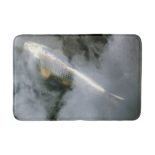 Silver Fish in Water and Clouds Bath Mat
