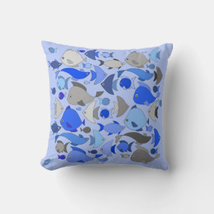 Silver Fish Throw Pillow