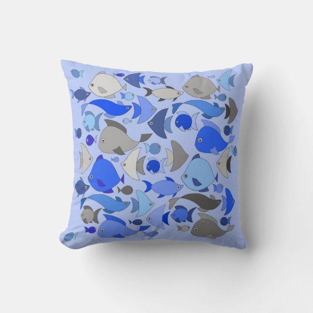 Silver Fish Throw Pillow (Front)