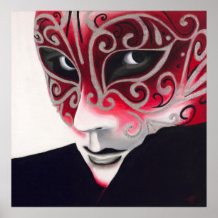 Silver Flair Mask Poster