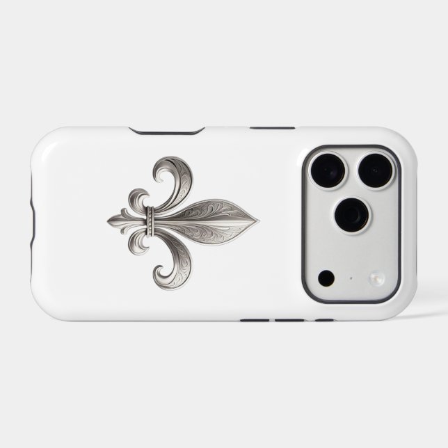 Silver Fleur De Lis (Back Horizontal)