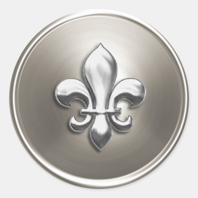 Silver Fleur de Lis Envelope Seal Embossed Look (Front)