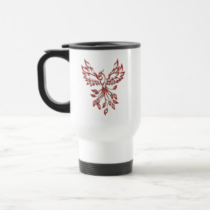 Silver Flight of A Phoenix Travel Mug