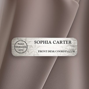 Silver Flora Executive Custom Name Tag