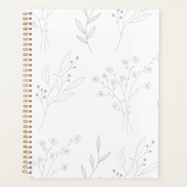 Silver Floral Boho Wedding Planner (Front)