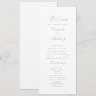 Silver Floral Border Wedding Program