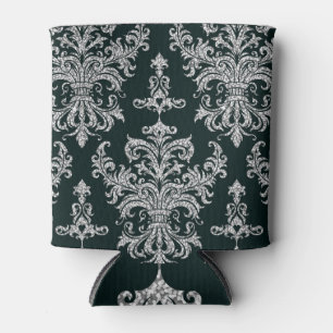 Silver Floral: Elegant Wallpaper. Can Cooler