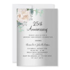 Silver floral greenery 25th wedding anniversary
