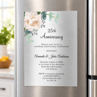 Silver floral greenery 25th wedding anniversary