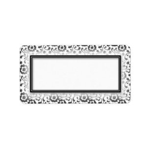 Silver Floral Swirls Blank Address Labels