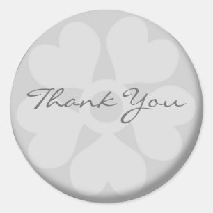 Silver Floral Thank You Stickers