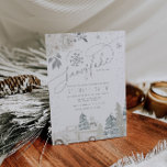 Silver Floral Winter Snowflake Baby Shower Invitation<br><div class="desc">Cute and elegant winter snowflake baby shower invitation with flowers featuring silver accents and an adorable little snowman.</div>