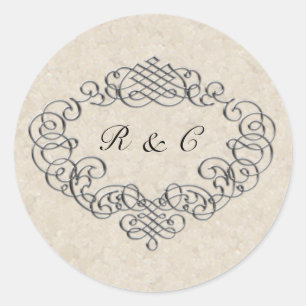 Silver Flourish Wedding Envelope Seals