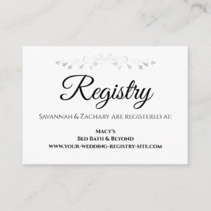 Silver Flourish Wedding Registry Enclosure Card