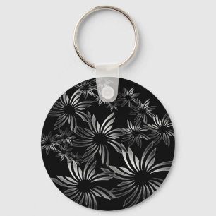Silver Flowers Keychain