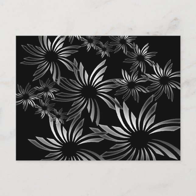 Silver Flowers Postcard (Front)