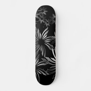 Silver flowers skateboard