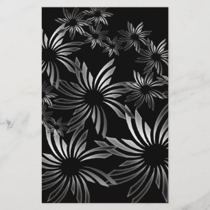 Silver Flowers Stationery